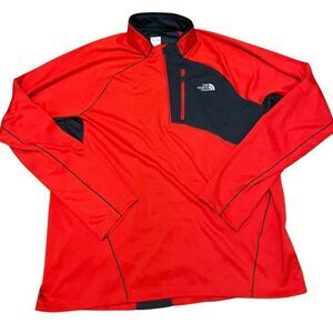 The North Face A5 Series Men's Red Balck 1/4 Zip Pullover Shirt Sz XL